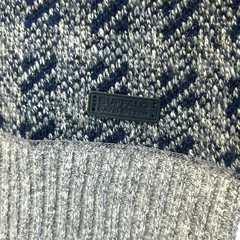 Buffalo David Bitton Wrigley Quarter Zip Sweater NWT Men's Sz M Blue Combo